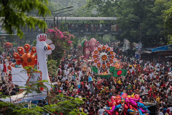 A colorful festival celebration in Bangladesh