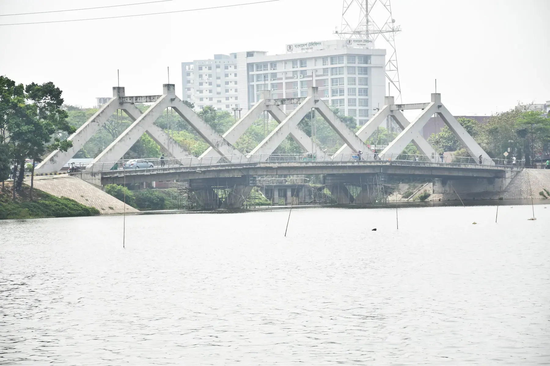 Hatirjheel bridge and waterfront in daylight