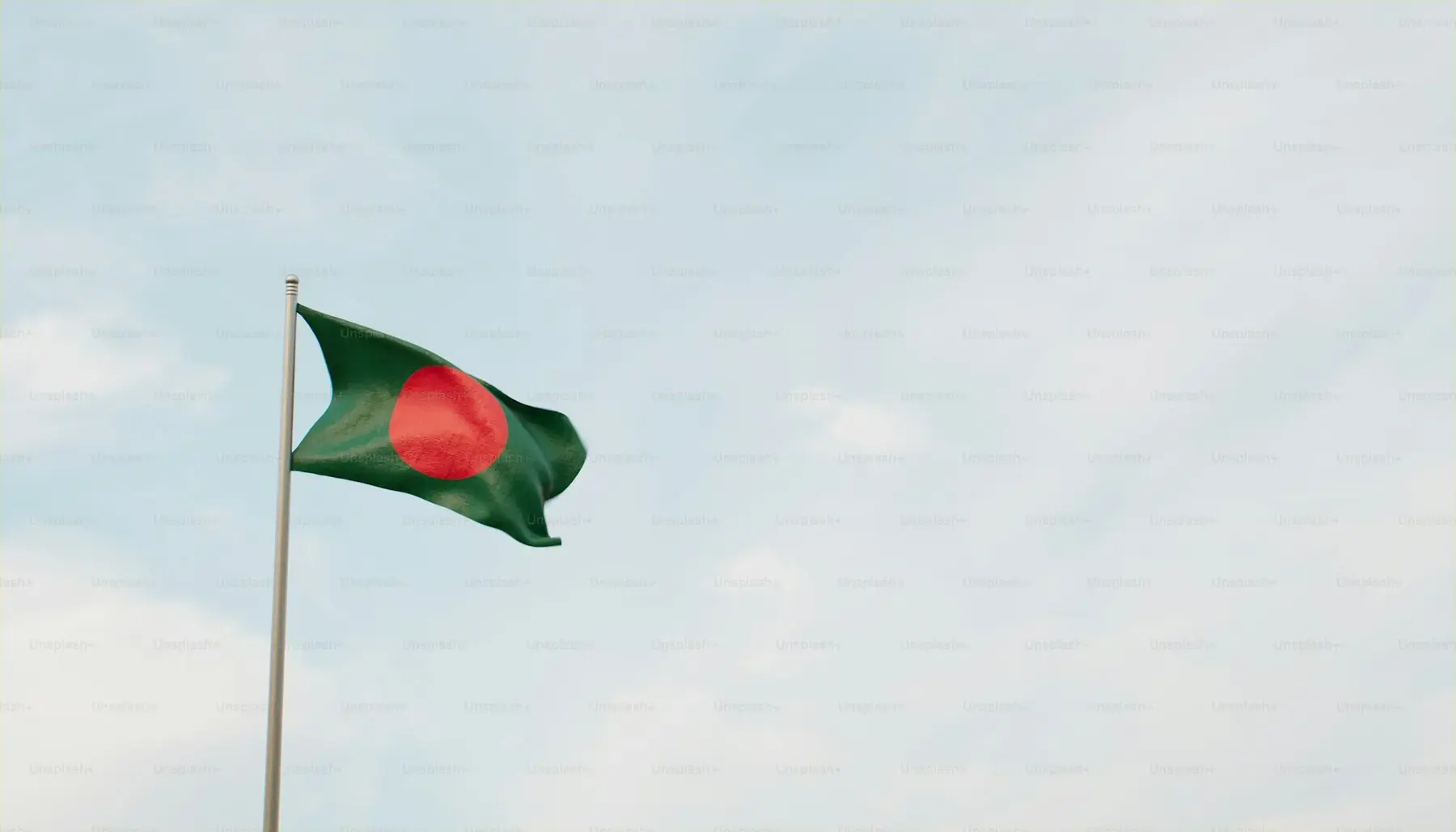 The Bangladesh flag flying against the sky